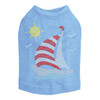 Sailboat - Rhinestone & Nailhead dog tank for small and big dogs
