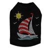 Sailboat - Rhinestone & Nailhead dog tank for small and big dogs