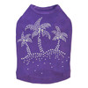 Palm Trees - Silver dog tank for small and big dogs