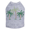 Palm Trees - Green Rhinestones dog tank for small and big dogs