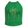 Palm Trees - Green Rhinestones dog tank for small and big dogs