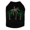Palm Trees - Green Rhinestones dog tank for small and big dogs