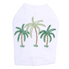 Palm Trees - Green Rhinestones dog tank for small and big dogs