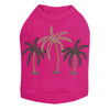 Palm Trees - Green Rhinestones dog tank for small and big dogs