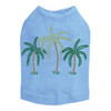 Palm Trees - Green Rhinestones dog tank for small and big dogs