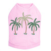 Palm Trees - Green Rhinestones dog tank for small and big dogs