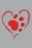 Red Paw Heart - Women's T-shirt