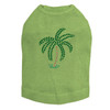 Palm Tree -Green Rhinestones - Small dog tank for small and big dogs