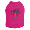 Palm Tree -Green Rhinestones - Small dog tank for small and big dogs