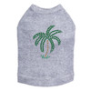Palm Tree -Green Rhinestones - Small dog tank for small and big dogs