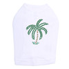 Palm Tree -Green Rhinestones - Small dog tank for small and big dogs