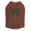 Palm Tree -Green Rhinestones - Small dog tank for small and big dogs