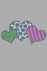 Leopard, Checks, & Stripes Multicolor Hearts - Bandanna