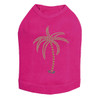 Palm Tree - Green Rhinestones dog tank for small and big dogs