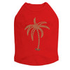 Palm Tree - Green Rhinestones dog tank for small and big dogs