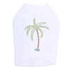 Palm Tree - Green Rhinestones dog tank for small and big dogs