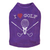 I Love Golf (Large) - Dog Tank