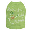 "Baby It's Cold Outside" Snowman - Lime Dog Tank