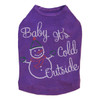 "Baby It's Cold Outside" Snowman - Purple Dog Tank