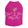 Christmas Martini - Fuchsia Dog Tank