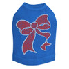 Red Rhinestone Bow - Royal Blue Dog Tank