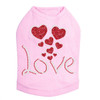 Love with Red Glitter Hearts - Dog Tank