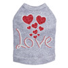 Love with Red Glitter Hearts - Dog Tank