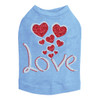 Love with Red Glitter Hearts - Dog Tank