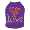 Love with Red Glitter Hearts - Dog Tank