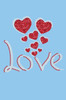 Love with Red Glitter Hearts - Women's Tee