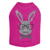 Bunny with Glasses and Bow Tie Rhinestone Dog Tank