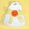 The Madeleine Harness Dog Dress with Yellow Sash