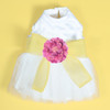 The Madeleine Harness Dog Dress with Yellow Sash