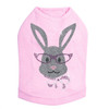 Girl Bunny with Glasses and Bow Rhinestone Dog Tank