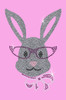 Girl Bunny with Glasses and Bow  - Women's Tee