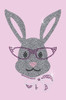 Girl Bunny with Glasses and Bow - Bandanna