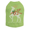 Reindeer with Red Bow - Lime Dog Tank
