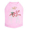 Reindeer with Red Bow - Pink Dog Tank