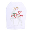 Reindeer with Red Bow - White Dog Tank