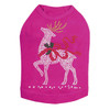 Reindeer with Red Bow - Fuchsia Dog Tank