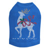 Reindeer with Red Bow - Royal Blue Dog Tank