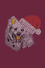 American Eskimo with Santa Hat - Bandana