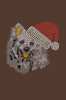 American Eskimo with Santa Hat - Women's Tee