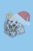 American Eskimo with Santa Hat - Women's Tee