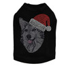 Husky/Tamaskan with Santa Hat Rhinestone Dog Tank