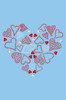 Red Heart with Hearts - Bandanna