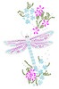 Dragonfly with Flowers - Women's Tee