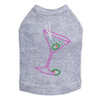 Martini - Fuchsia with Blue Rhinestones - Dog Tank