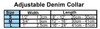 Adjustable Denim Collar Size Chart