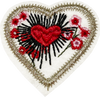 Heart White with Flowers- Patch